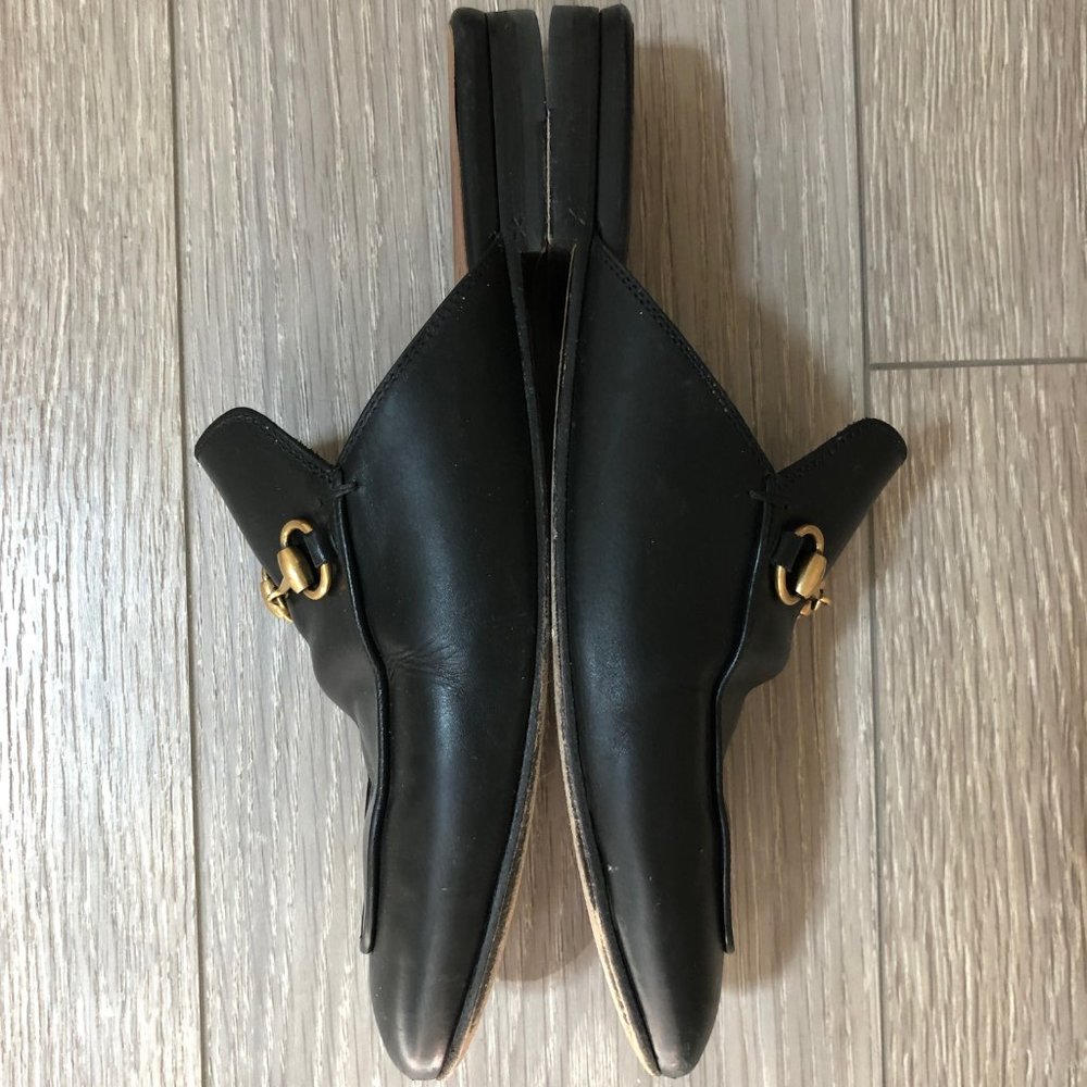 Gucci Black Leather Horsebit Mule Loafers 38.5 - Picture 2 of 7